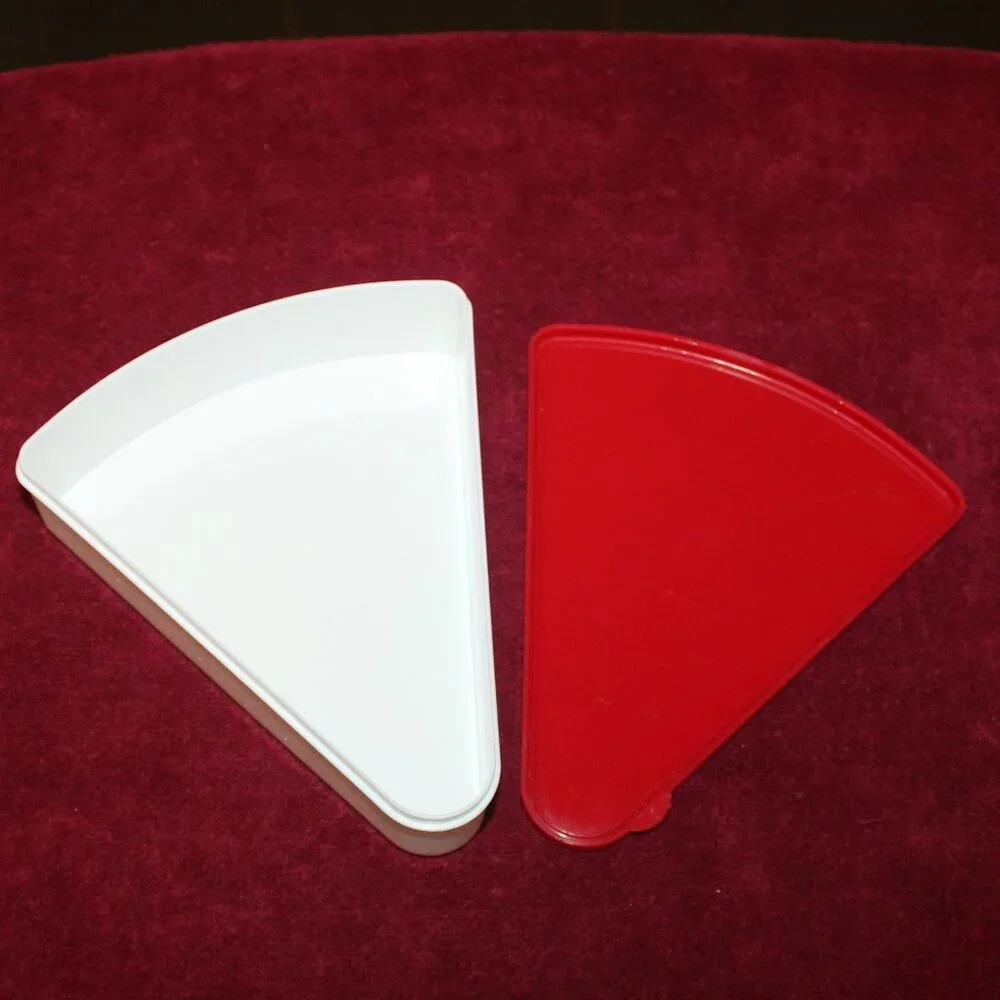 Plastic ware Pie Wedge Container, Red/white